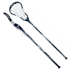 Harrow SOLO ONE-PIECE LACROSSE STICK, STRUNG, NAVY/SILVER